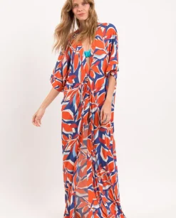 Leaves Long Dress>Rio de Sol New